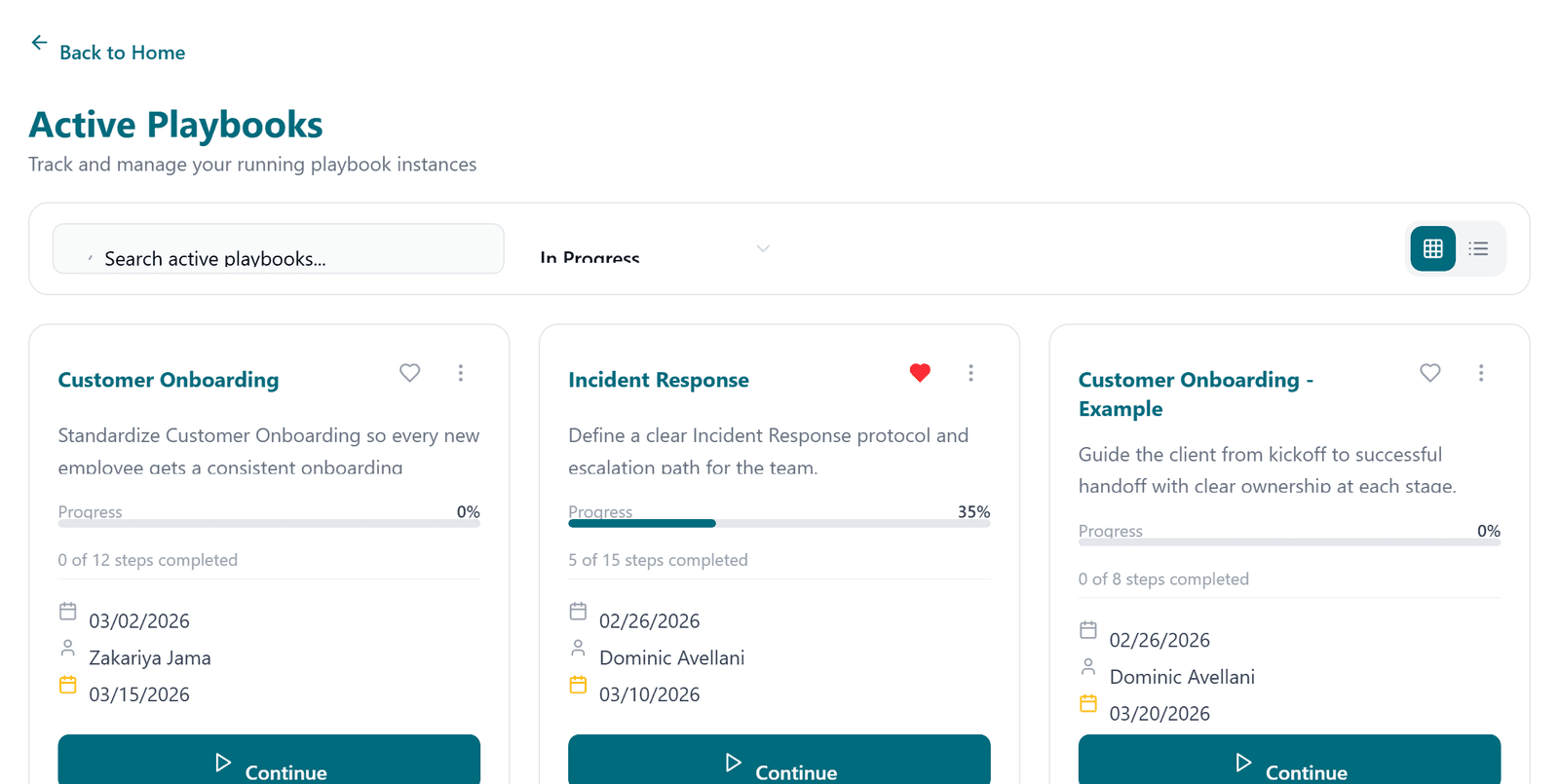 Active Playbooks