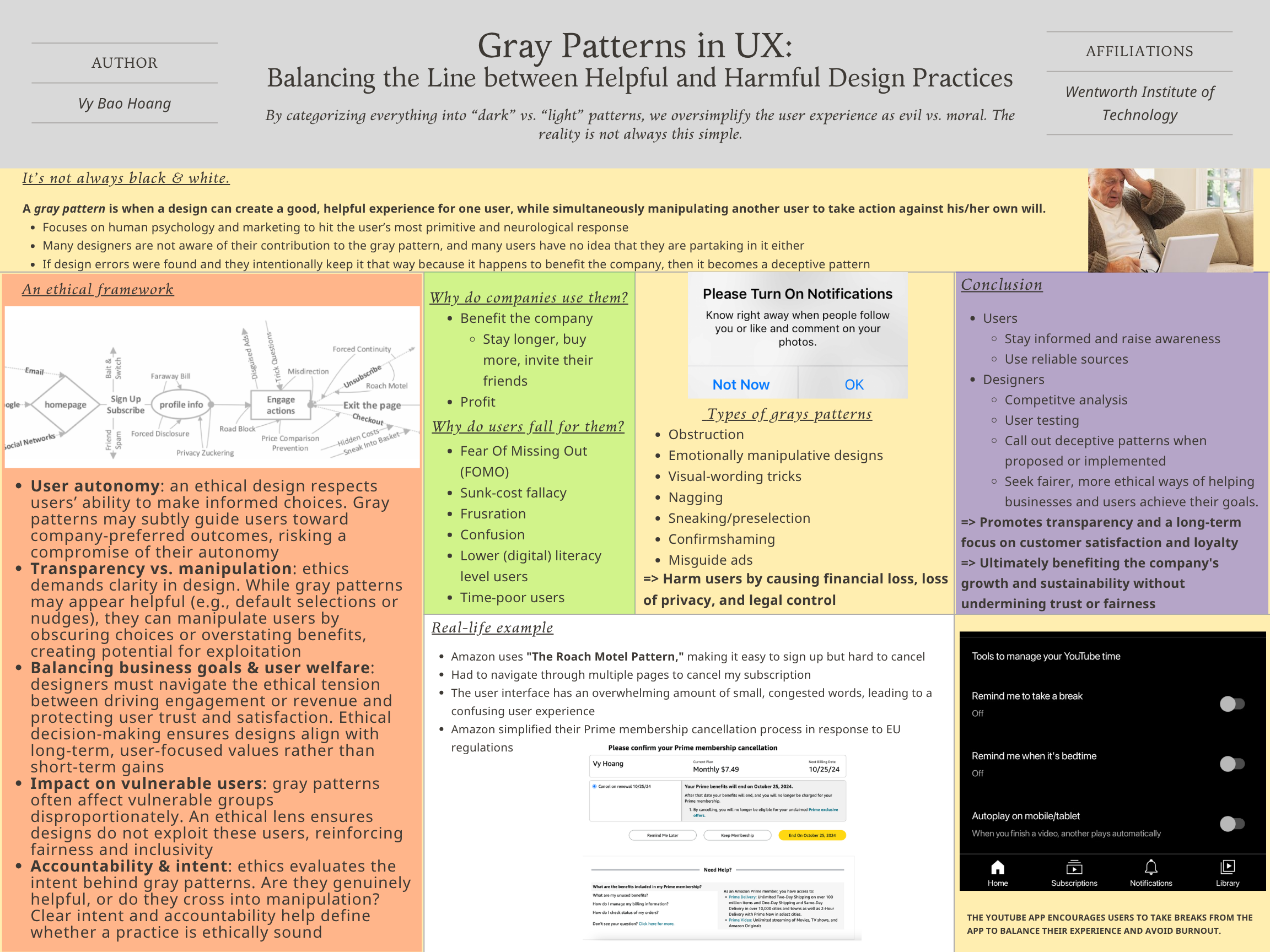 Gray Patterns in UX research poster
